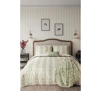 'Oak Stripe' Cotton Duvet Cover Set Helena Springfield Green Double