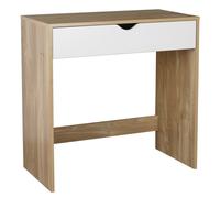 (Oak Table & White Drawers) 1 Drawer Dressing Table Wooden Work Desk Furniture