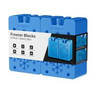 Oak & Tea Ice Packs For Cool Box 6 Pack Freezer Blocks 350ml Reusable