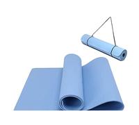 Oak & Tea Yoga Mat Yoga Mats for Women/Men, Non Slip Exercise Mats for Home Gym with Carry Strap, TPE Eco Friendly Workout Mat for Yoga, Meditation, Pilates 183x61x0.6cm (BLUE)