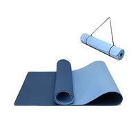 Oak & Tea Yoga Mat, Non Slip Exercise Mat for Home Gym, TPE Eco Friendly Workout Mat for Yoga, Meditation, Pilates 183x61cm (NAVY/BLUE)