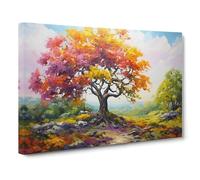 Oak Tree Action Canvas Print | Gallery Wrapped 30mm Frame Wall Art | 30x20 inches | Ready to Hang | Modern Landscape Picture | Living Room Bedroom Lounge Office