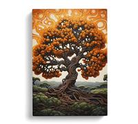 Oak Tree Contemporary Art Canvas Print for Living Room Bedroom Home Office Décor, Wall Art Picture Ready to Hang, 30x20 Inch (76x50 cm)