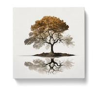 Oak Tree Minimalism No.1 Canvas Print for Living Room Bedroom Home Office Décor, Wall Art Picture Ready to Hang, 20x20 Inch (50x50 cm)