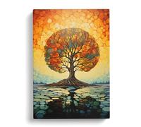 Oak Tree Modern Art Canvas Print for Living Room Bedroom Home Office Décor, Wall Art Picture Ready to Hang, 30x20 Inch (76x50 cm)