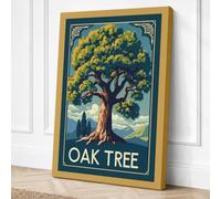 Oak Tree Monumental Vintage Canvas Wall Art Print 24x16 Inch (61 x 41 cm)