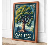 Oak Tree Monumental Vintage Canvas Wall Art Print 30x20 Inch (76 x 51 cm)