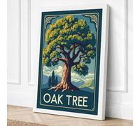 Oak Tree Monumental Vintage Canvas Wall Art Print 30x20 Inch (76 x 51 cm)