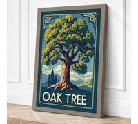 Oak Tree Monumental Vintage Canvas Wall Art Print 30x20 Inch (76 x 51 cm)