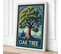 Oak Tree Monumental Vintage Canvas Wall Art Print 36x24 Inch (91 x 61 cm)