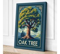 Oak Tree Monumental Vintage Canvas Wall Art Print 36x24 Inch (91 x 61 cm)