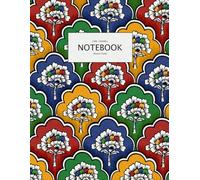 Oak Tree Notebook - Bold Print design - Blue Red Yellow Green - Paperback notebook - A4 - Lined Ruled 8mm - 8.5 x 11 inches: Beautiful A4 Notebook ... Pages, Matt Finish with bright clear colors