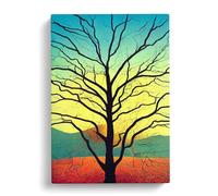 Oak Tree Painting Canvas Print | Gallery Wrapped 30mm Frame Wall Art | 30x20 inches | Ready to Hang | Modern Landscape Picture | Living Room Bedroom Lounge Office
