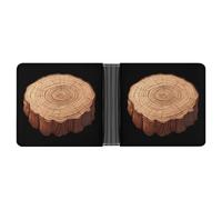 Oak Tree Ring Old Growth Tree Leather Wallets for Men Slim Bifold Wallet Credit Card Holder Front Pocket Wallets