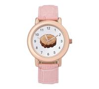 Oak Tree Ring Old Growth Tree Watches for Women PU Leather Strap Watch Analogue Quartz Wrist Watch