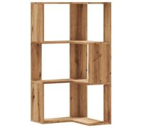 (oak) vidaXL Corner Bookcase 3-Tier Corner Bookshelf Corner Rack Engineered Wood