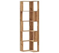 (oak) vidaXL Corner Bookcase 5-Tier Corner Bookshelf Corner Rack Engineered Wood