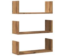 Wall Shelves 3pcs Oak 58x18x18cm Engineered Wood Floating Storage for Home Room