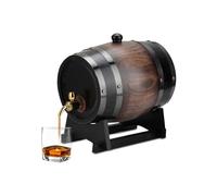 Oak Wood Wine Barrel 3L Vintage Striped Aging Whiskey Barrel Dispenser Keg Bucket Container with Faucet for Brandy Whisky for Home Brewer