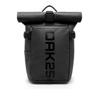 OAK25 Rolltop Backpack Reflective Women Men Black - LumoSense Rolltop Lite - Commuter Rucksack 20L For Travel Work University - Cycling Bag With Laptop Compartment Up To 16 Inches