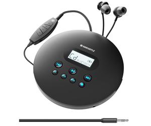 Oakcastle CD100 Rechargeable Portable Bluetooth CD Player 12hr Small Black