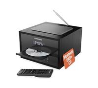 Bluetooth DAB+ Radio & CD Player | 40 Watt Mains Powered Hifi System for Home | Inbuilt Speaker, LED Display | Dual Alarm, 20 Presets & FM | USB, MP3, AUX | Remote Control Included | OAKCASTLE DAB400