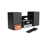 OAKCASTLE HIFI150 | 5.2 Bluetooth CD Player with Speakers | Powerful 20W Compact HiFi System with EQ Settings | FM Radio, 30 Presets, Wooden Build, Remote Included | USB, AUX, Plays MP3, CDs & CD-Rs