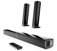 Oakcastle SB80 Split Sound Bar for TV | 120W 2.2 Channel Bluetooth Soundbar with HDMI ARC, Optical, AUX & USB Playback | Home Cinema TV Speakers with Wall Mount & Remote