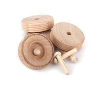 Oakcrafts 2.5" Wooden Treaded Wheels - Pack of 4 Including axles