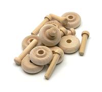 Oakcrafts 25mm / 1.0" Wooden Wheel - Pack of 8 Including axles