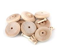 Oakcrafts 63mm / 2.5" Wooden Wheel - Pack of 8 Including axles
