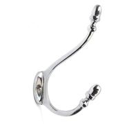 Oakcrafts Antique Acorn Design Polished Chrome Finish Coat Hook - 5" / 130mm - Pack of 5 Hooks