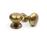 Oakcrafts - Antique Brass Hollow Door Knob Set - 55mm Diameter