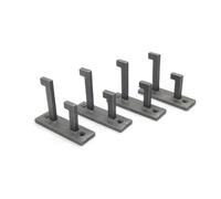 Oakcrafts Cast Iron Art Deco Coat Hooks - Pack of 4-80mm x 60mm - Antique Finish - Fixing Screws Supplied