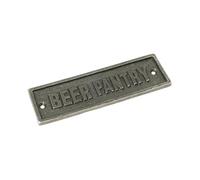 Oakcrafts - Antique Cast Iron Beer Pantry Door Sign/Plaque - 147mm