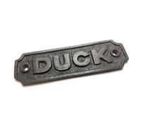 Oakcrafts - Antique Cast Iron Duck Sign - 115mm X 35mm