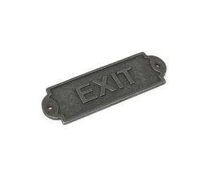 Oakcrafts - Antique Cast Iron Exit Door Sign/Plaque - 150mm