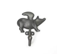 Oakcrafts - Antique Cast Iron Flying Pig Single Coat/Robe Hook - 125mm