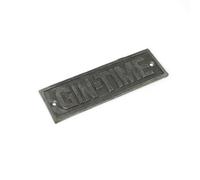 Oakcrafts - Antique Cast Iron Gin Time Door Sign/plaque - 152mm
