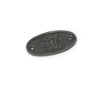 Oakcrafts - Antique Cast Iron Home Sweet Home Sign/Plaque - 75mm