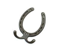 Oakcrafts - Antique Cast Iron Horseshoe Double Hook - Medium
