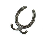 Oakcrafts - Antique Cast Iron Horseshoe Double Hook - Medium