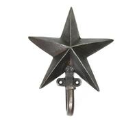 Oakcrafts - Antique Cast Iron Rustic Star Single Coat Hook