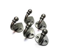 Oakcrafts - Antique Cast Iron Spearhead Robe Hooks Pack Of 5 - 50mm