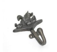 Oakcrafts - Antique Cast Iron Swan & Cygnets Single Coat/robe Hook - 130mm