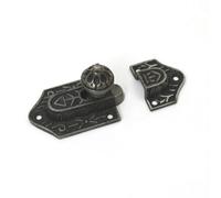 Oakcrafts - Antique Cast Iron Textured Cupboard Door Slide Sprung Catch