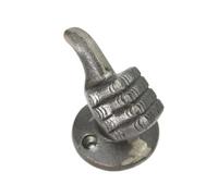 Oakcrafts - Antique Cast Iron Thumbs Up Coat/Robe Hook - 60mm