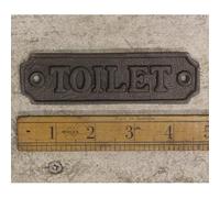Oakcrafts - Antique Cast Iron TOILET Door Plaque Sign - 120mm x 35mm