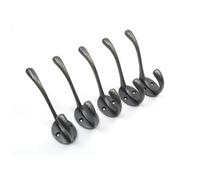 Oakcrafts - Antique Cast Iron Victorian School House Style Hat And Coat Hooks - Pack Of 5
