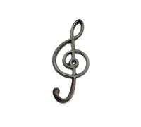 Antique Cast Iron Musical Treble Clef Coat Hook